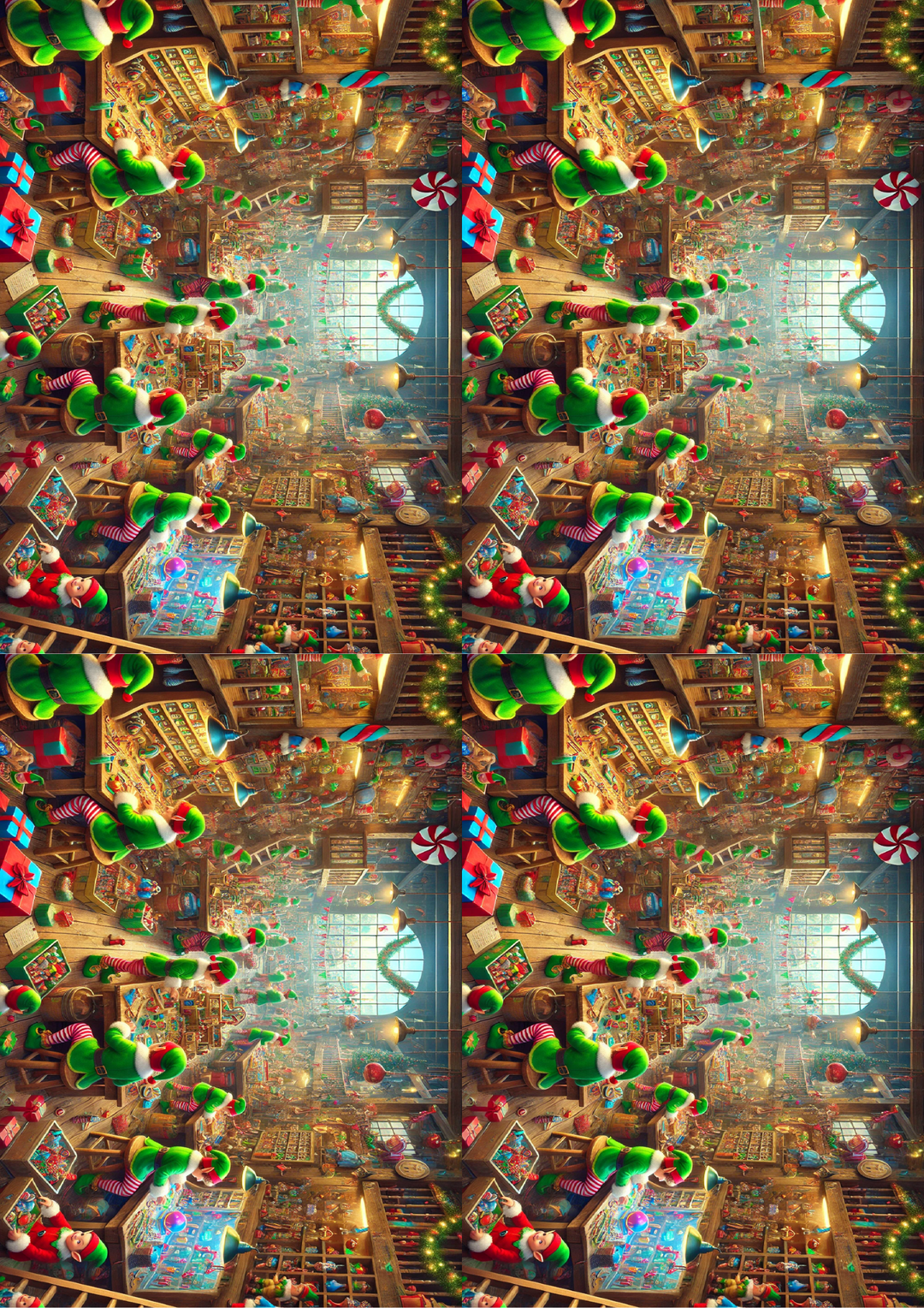 Rice Paper for Decoupage Elves Work In Toy Factory Collage Cat. No. 1518