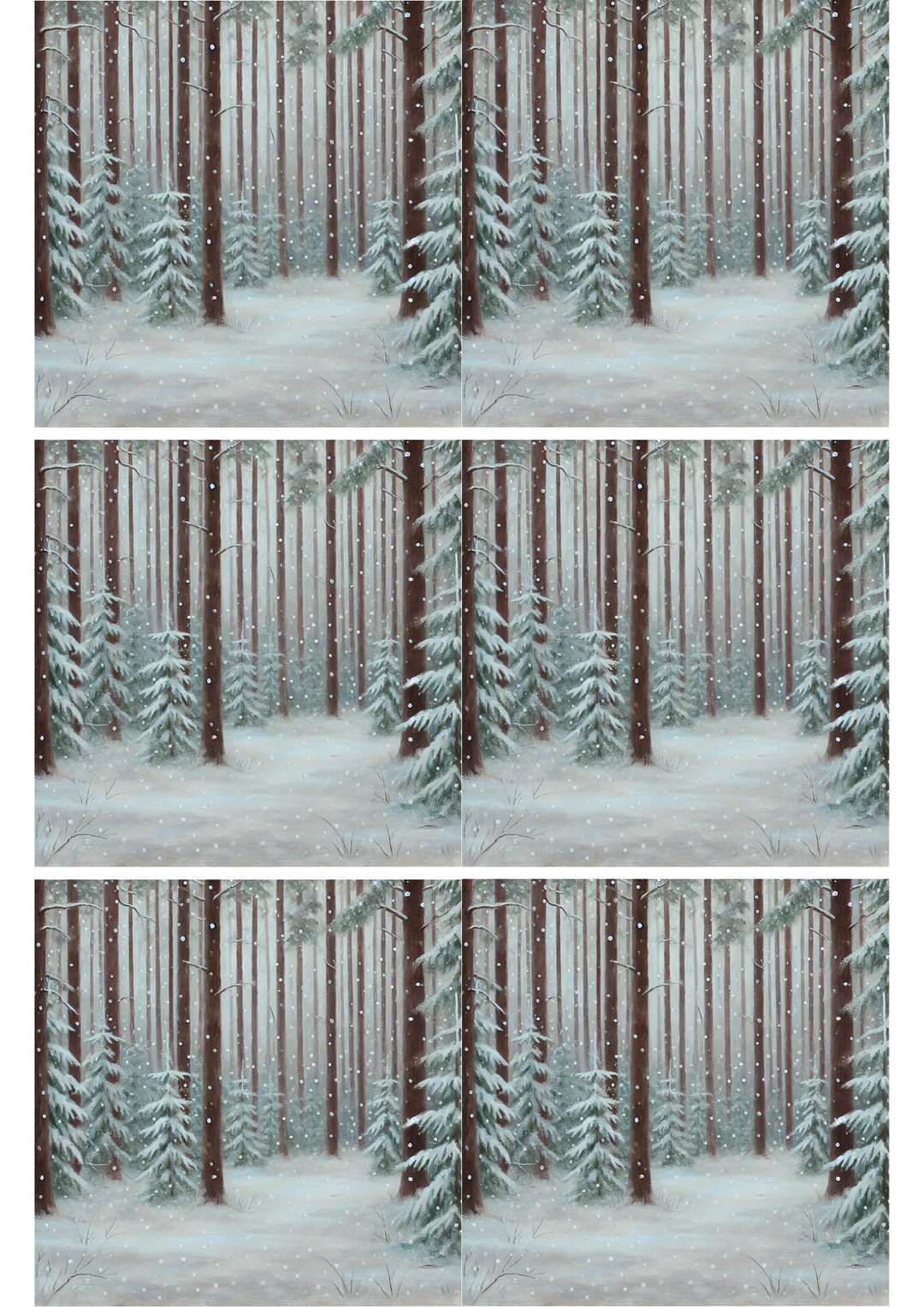 Rice Paper For Decoupage Winter Forest Collage, Cat. No. 2210