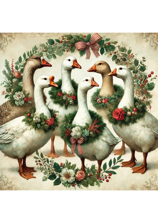 Rice Paper For Decoupage Christmas Geese Full Cat. No. 2994