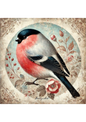 Rice Paper for Decoupage Bird Bullfinch Shabby Chic Full Cat. No. 1907