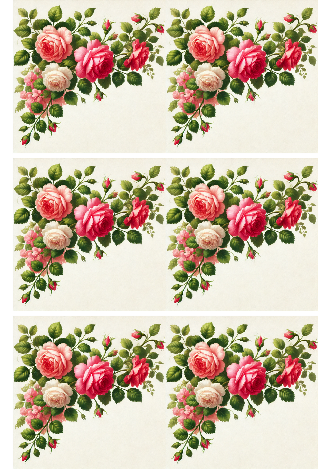 Rice Paper for Decoupage Rose Garland Collage Cat. No. 1914