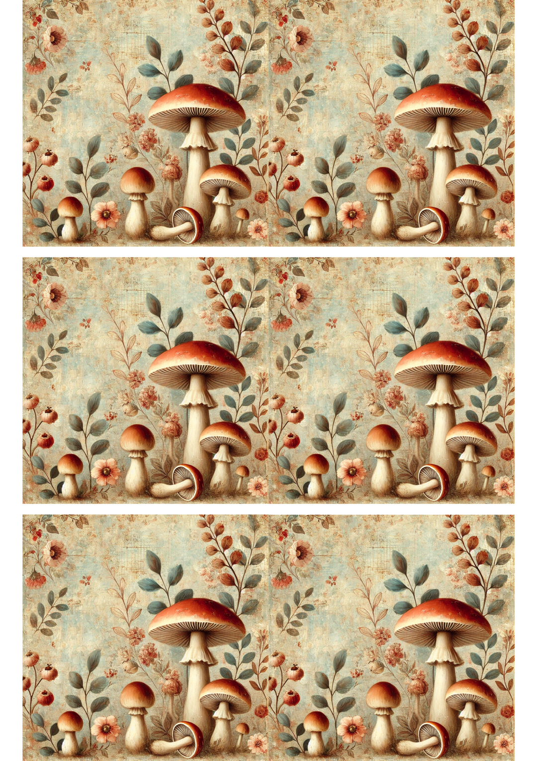 Reispapier für Decoupage Pilze Shabby Chic Collage Kat. Nr. 2821