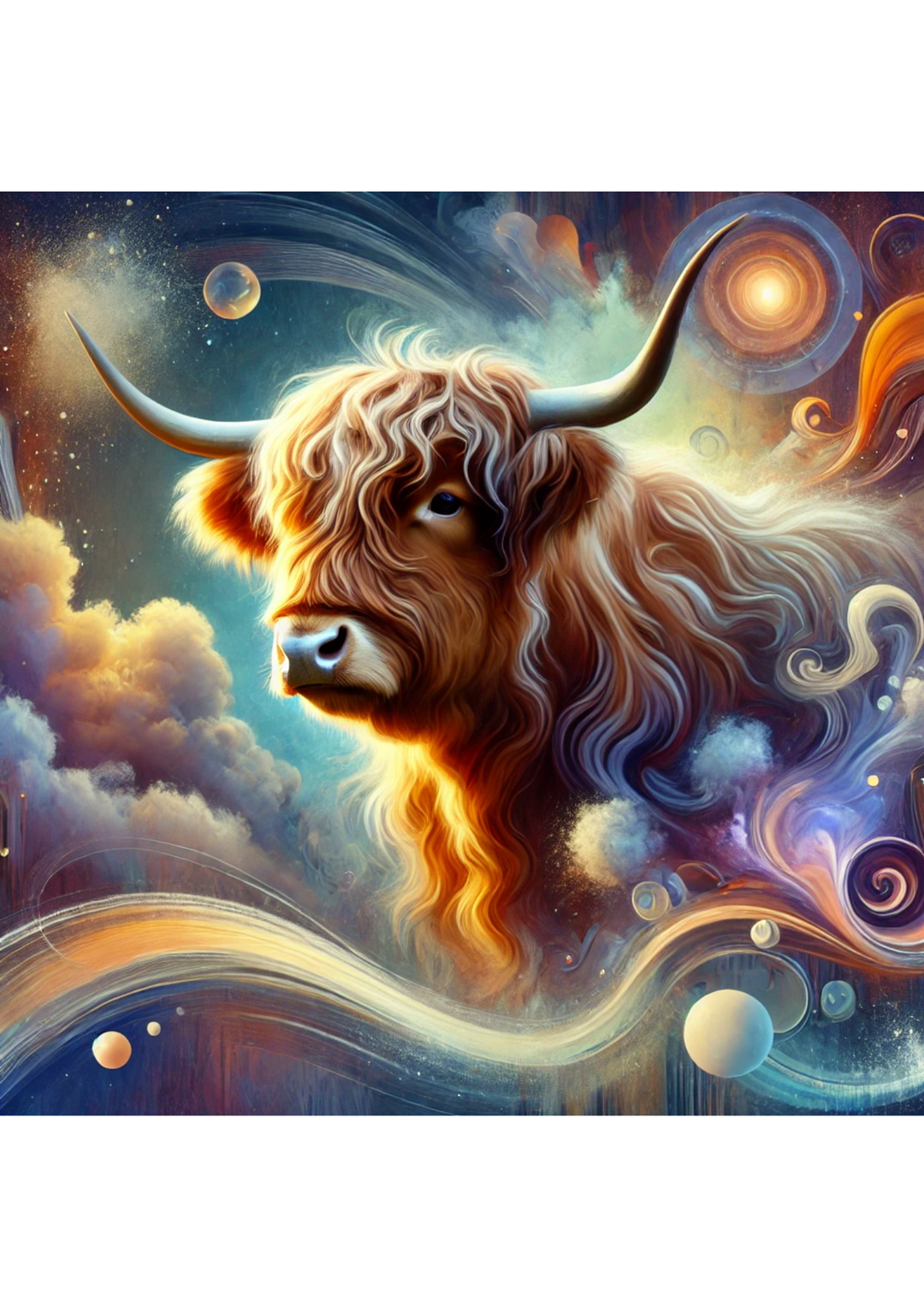 Reispapier für Decoupage Highland Cow Surreal 2 Full Kat. Nr. 2832