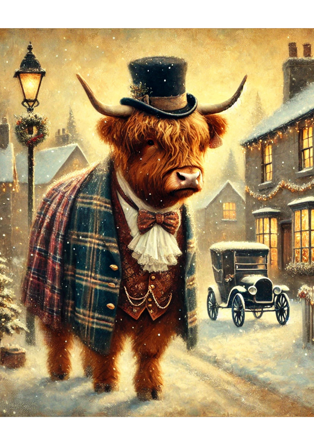 Reispapier für Decoupage Highland Cow On Christmas Full Kat. Nr. 3006