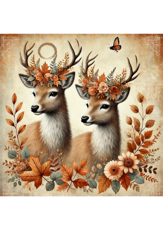 Rice Paper For Decoupage Deer in Autumn Full Cat. No. 2584