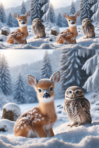 Reispapier für Decoupage-Collage „Hirsch im Winter“ Kat. Nr. 561