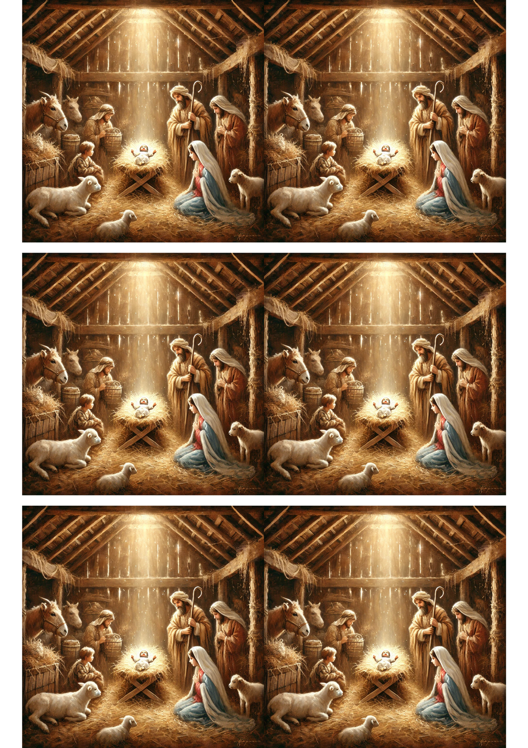 Rice Paper For Decoupage Birth of Jesus Collage Cat. No. 2839