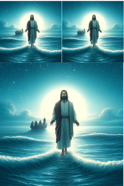 Reispapier für Decoupage „Jesus geht auf dem Wasser“-Collage, Kat.-Nr. 567
