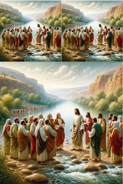 Reispapier für Decoupage Jesus auf dem Jordan Collage Kat. Nr. 577