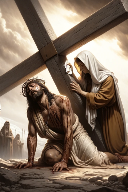 Rice Paper for Decoupage Jesus Falls Under the Cross, full, Cat. No. 588