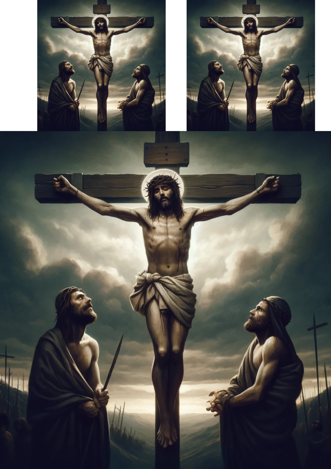 Rice Paper For Decoupage Jesus Crucified Collage Cat. No. 589