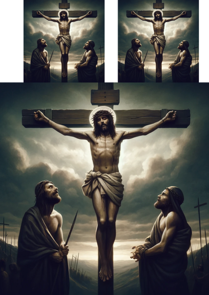 Rice Paper For Decoupage Jesus Crucified Collage Cat. No. 589