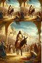 Rice Paper For Decoupage Jesus Enters Jerusalem On A Donkey Collage Cat. No. 591