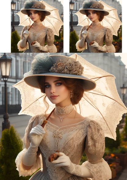 Rice Paper For Decoupage Victorian Woman 3 Collage Cat. No. 599