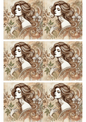 Rice Paper For Decoupage Portrait of a Woman Art Nouveau Collage Cat. No. 3025