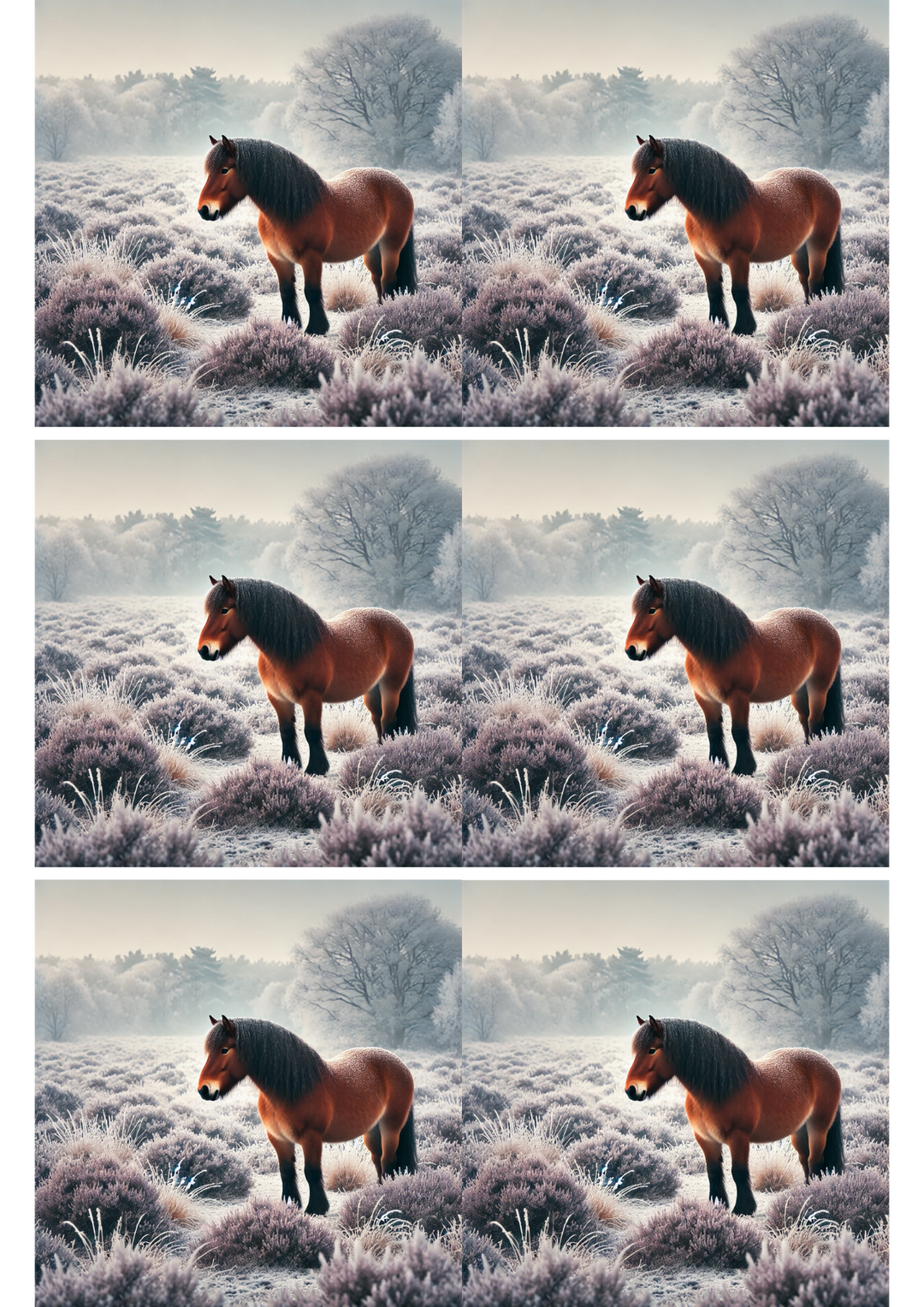 Reispapier für Decoupage, Pferd im Heidefeld, Collage, Kat. Nr. 2753