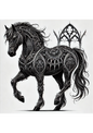 Rice Paper For Decoupage Horse and Portico in Gothic Style Full Cat. No. 2406