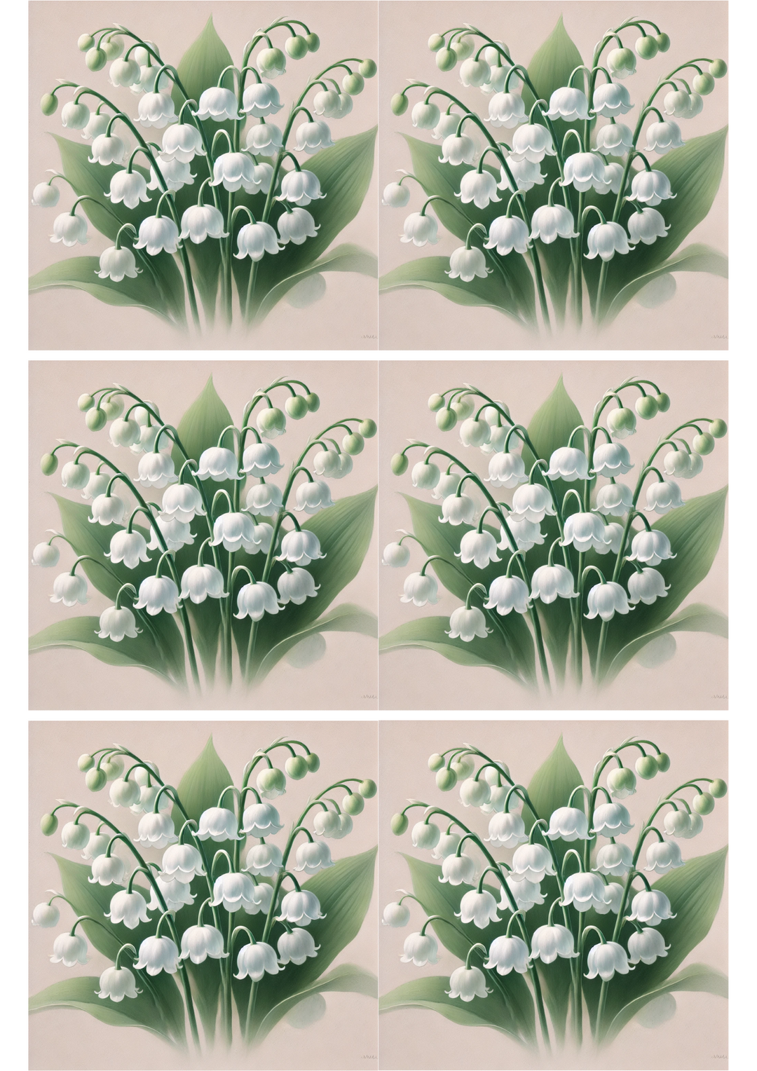 Rice Paper for Decoupage Lilies of the Valley Collage Cat. No. 2026