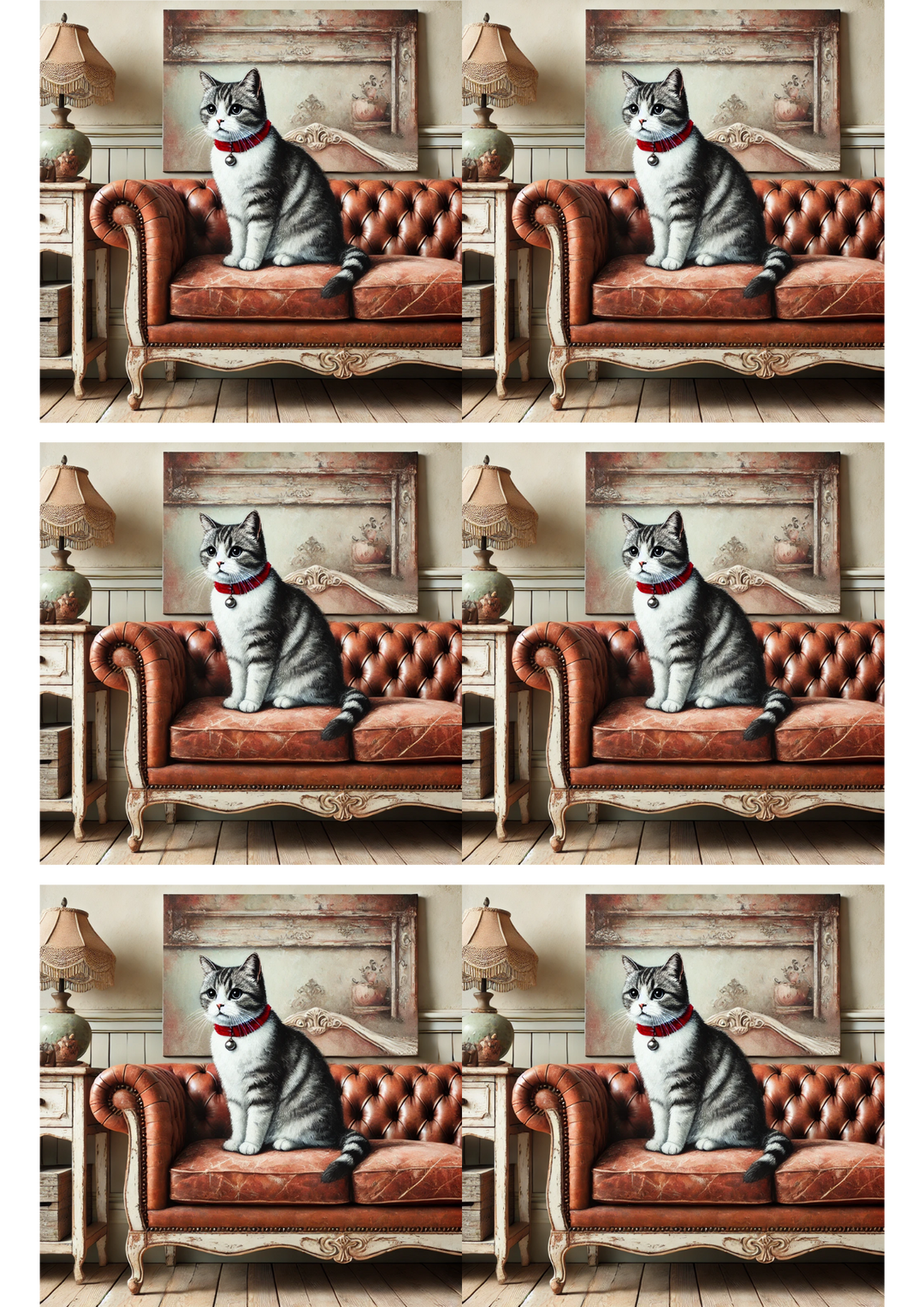 Reispapier für Decoupage-Collage „Katze auf Sofa“ Kat. Nr. 3035