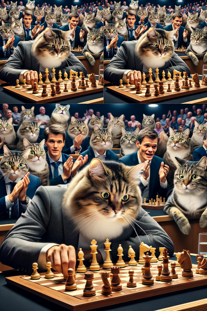 Reispapier für Decoupage Schachkatze Katze Nr. 55