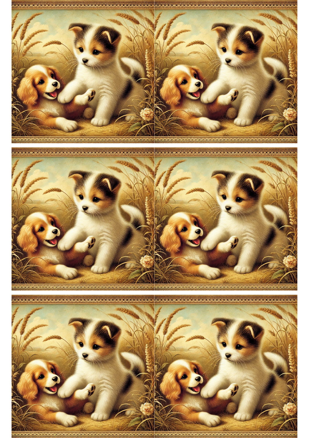 Reispapier für Decoupage-Collage „Kätzchen und kleiner Hund“ Kat. Nr. 2038