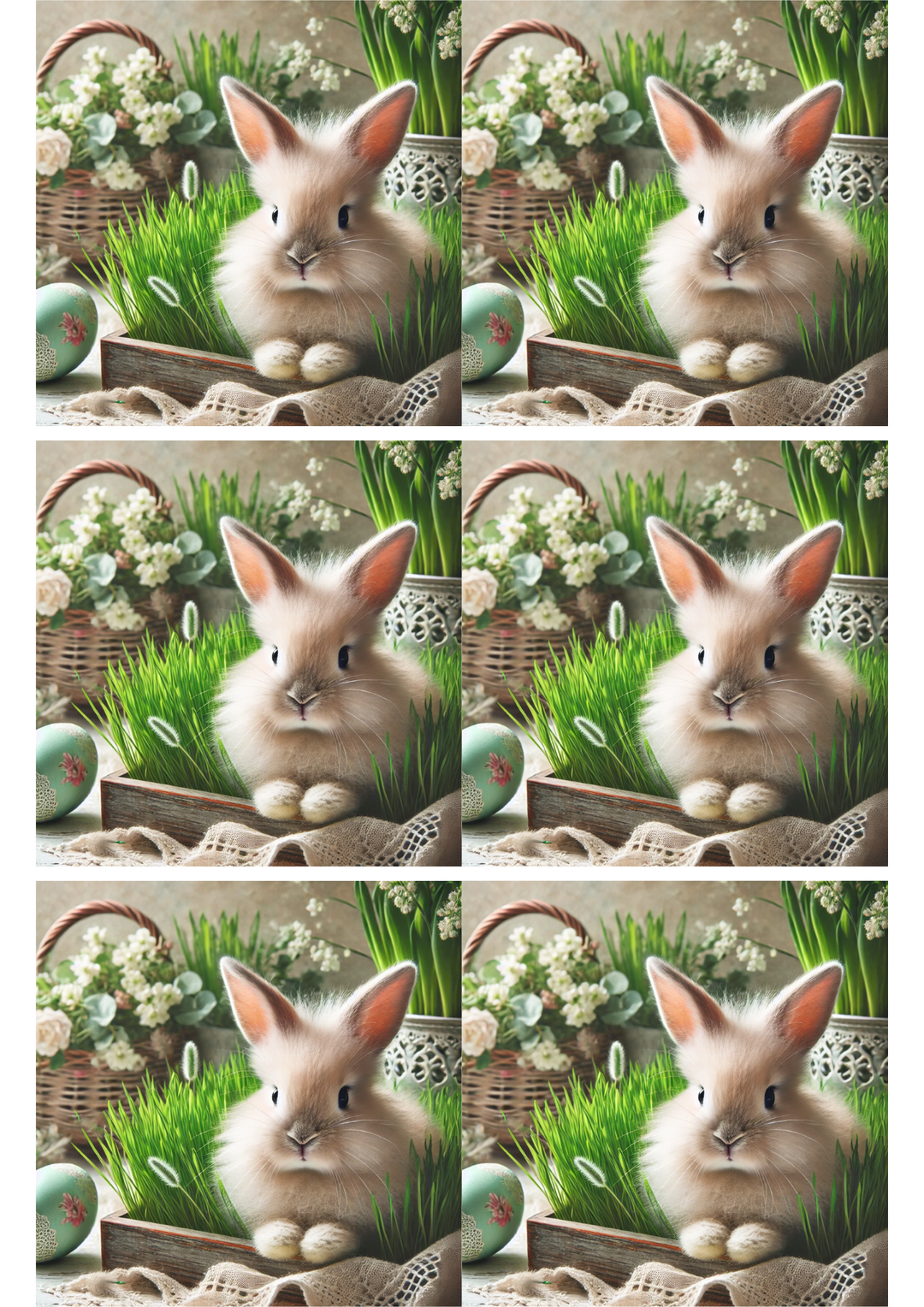 Rice Paper For Decoupage Rabbit Collage Cat. No. 2599