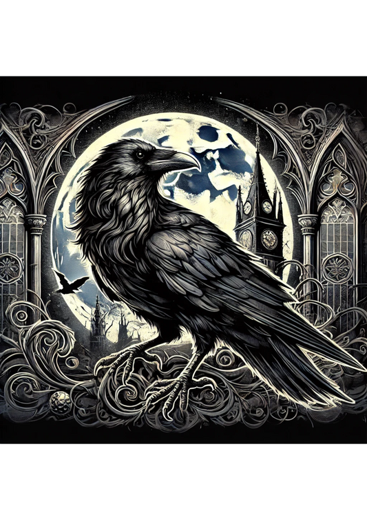 Rice Paper For Decoupage Raven In Gothic Style 2 Full Cat. No. 2604