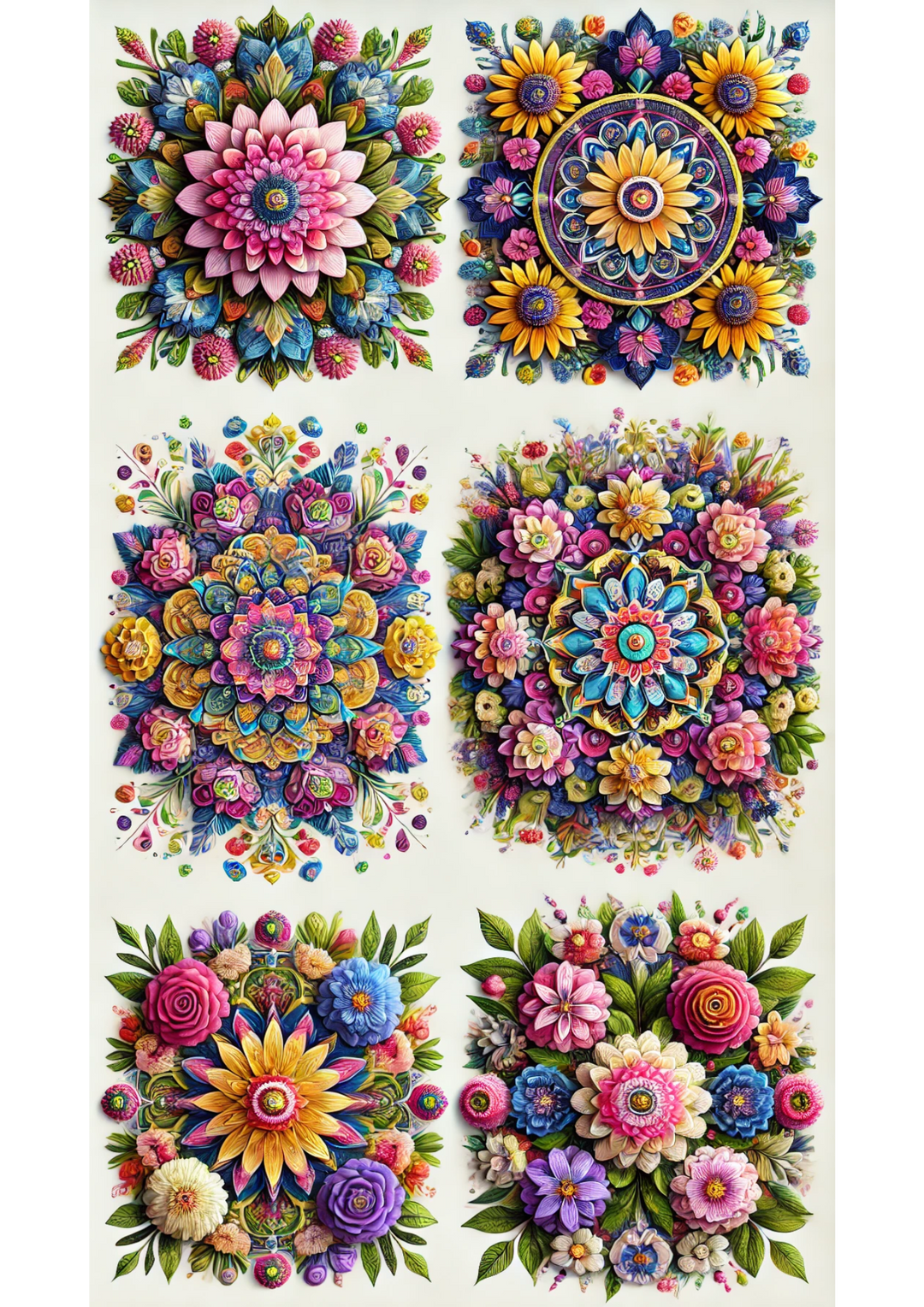 Rice Paper For Decoupage Flower Mandalas Full Cat. No. 3044