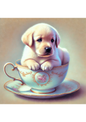 Rice Paper For Decoupage Little Labrador In A Cup Full, Cat. No. 2063