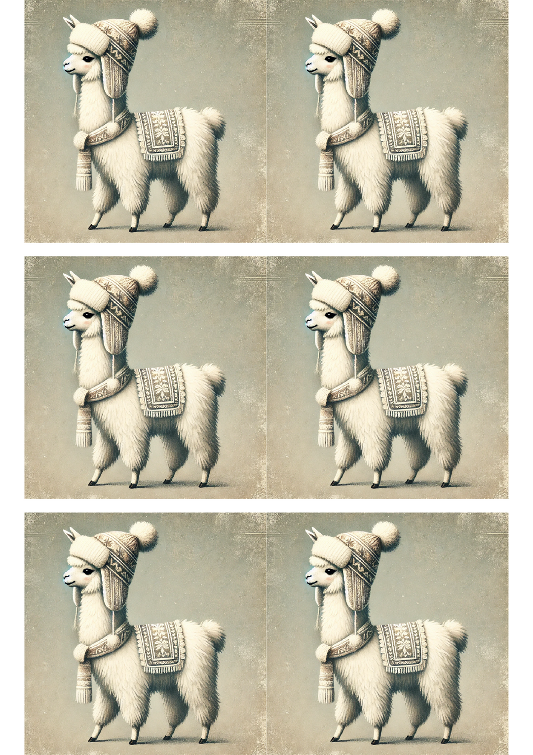 Rice Paper for Decoupage Llama Vintage Collage Cat. No. 1680