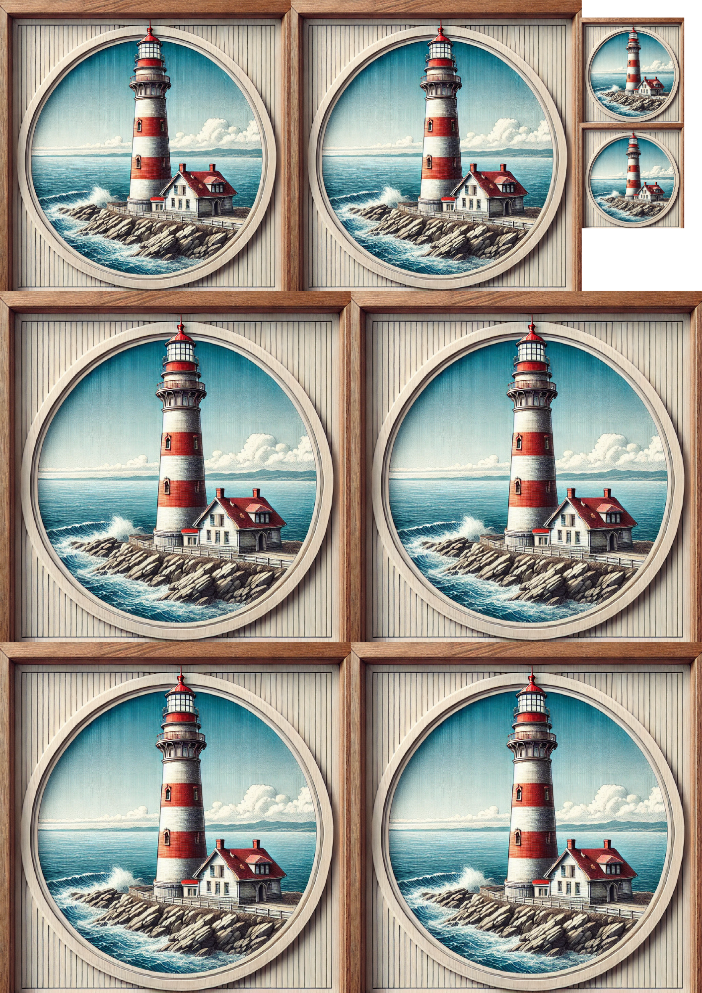 Rice Paper for Decoupage Lighthouse Picture Collage Cat. No. 1315