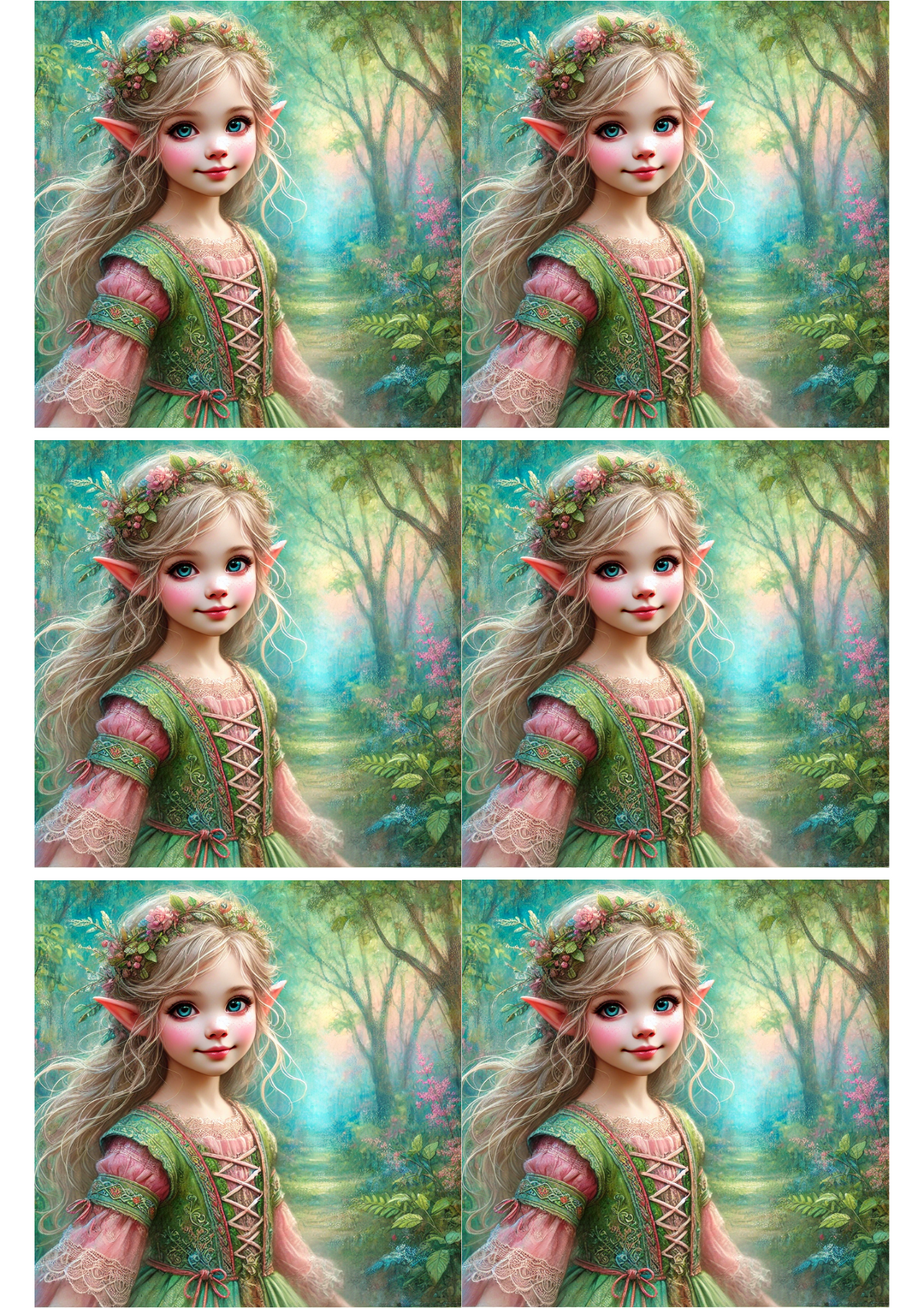 Rice Paper For Decoupage Woodland Elf Collage, Cat. No. 2074