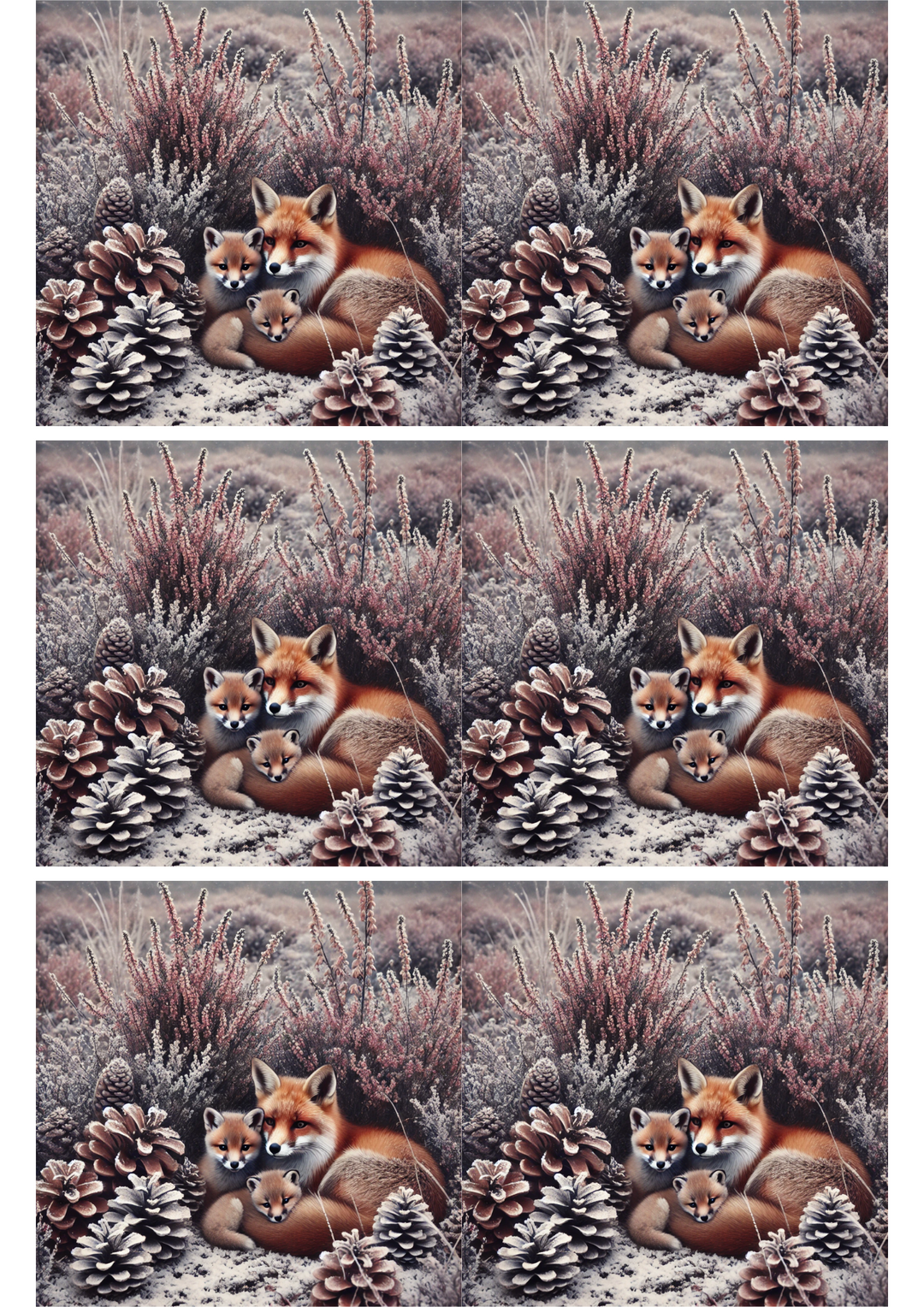 Rice Paper For Decoupage Foxes in Autumn Collage Cat. No. 2755