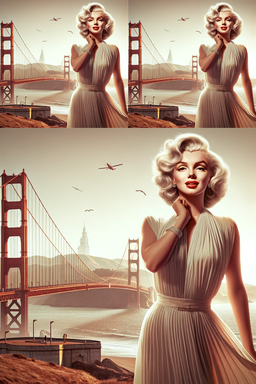 Rice Paper for Decoupage Marilyn Monroe and Golden Gate, Cat. No. 04