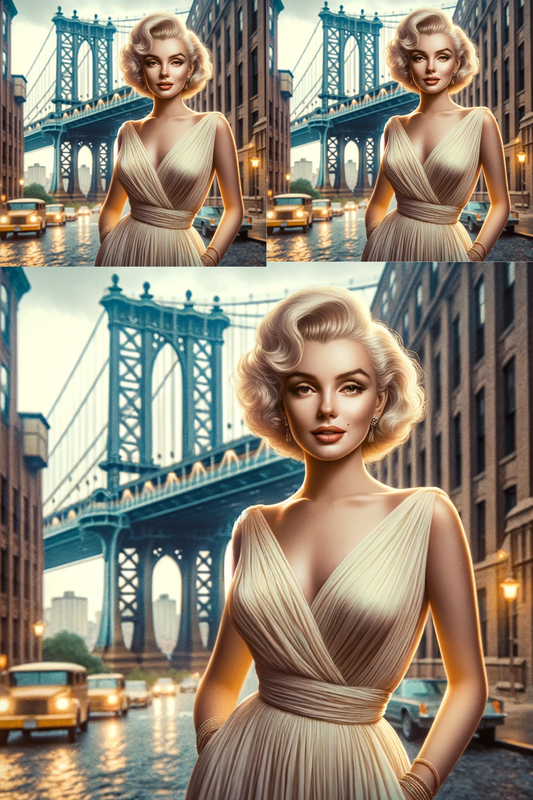 Rice Paper for Decoupage Marilyn Monroe and the Brooklyn Bridge Cat. No. 05