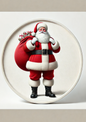 Rice Paper for Decoupage Santa Claus On White Background In Ovals Full Cat. No. 1535