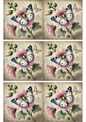 Rice Paper For Decoupage Butterfly And Hollyhock Shabby Chic Collage, Cat. No. 2142