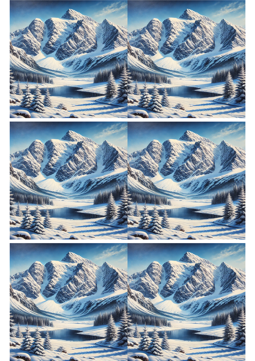 Rice Paper For Decoupage Mountains 2 Collage, Cat. No. 2156