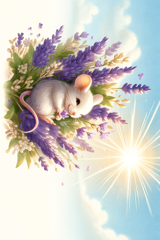 Rice Paper for Decoupage Mouse in Lavender Full Cat. No. 206