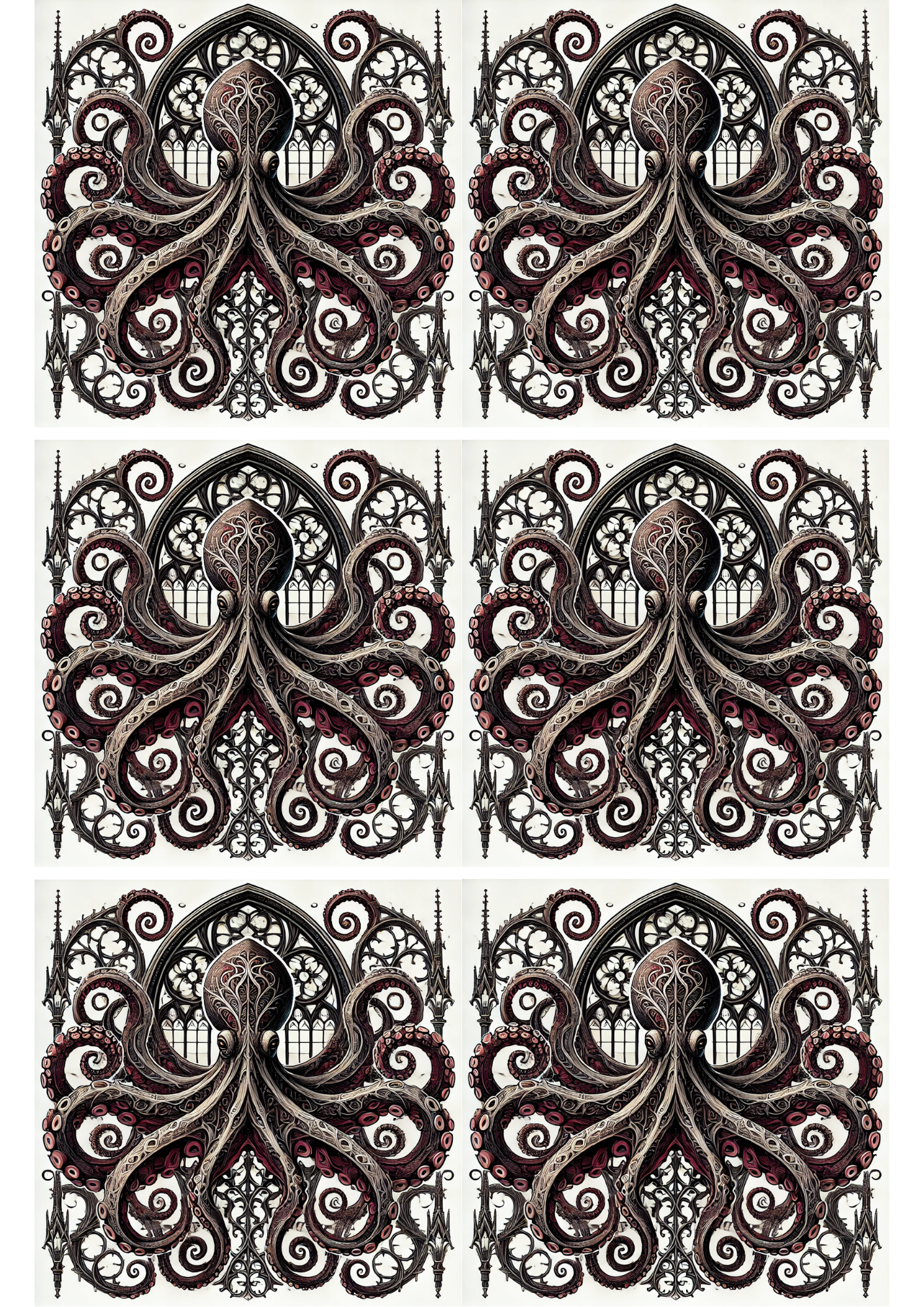 Octopus Rice Paper Rice Paper For Decoupage Octopus In Gothic Style Collage, Cat. No. 218 ...