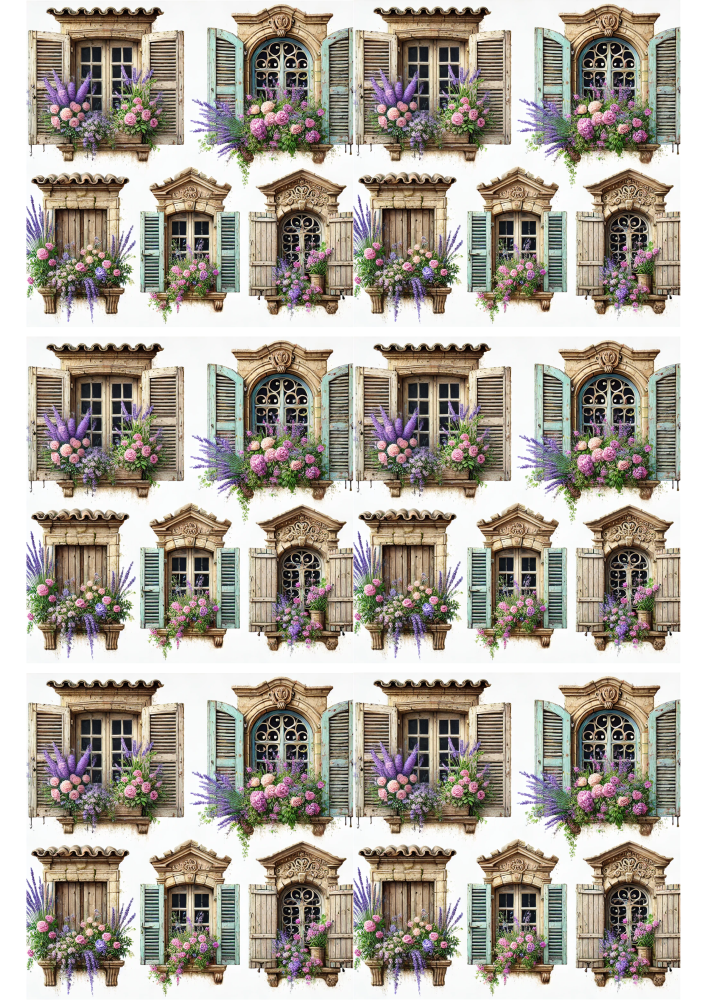 Rice Paper For Decoupage Windows In Houses In Provence Collage, Cat. No. 2196