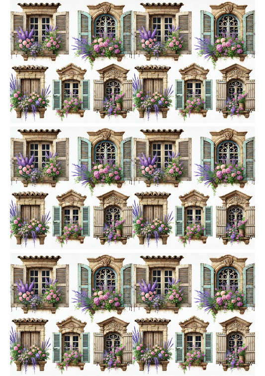 Rice Paper For Decoupage Windows In Houses In Provence Collage, Cat. No. 2196