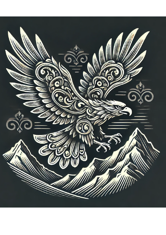 Rice Paper for Decoupage Eagle In Mountains Gothic Style Full Cat. No. 1444