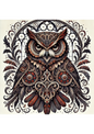 Rice Paper For Decoupage Owl In Gothic Style 2 Full, Cat. No. 2193