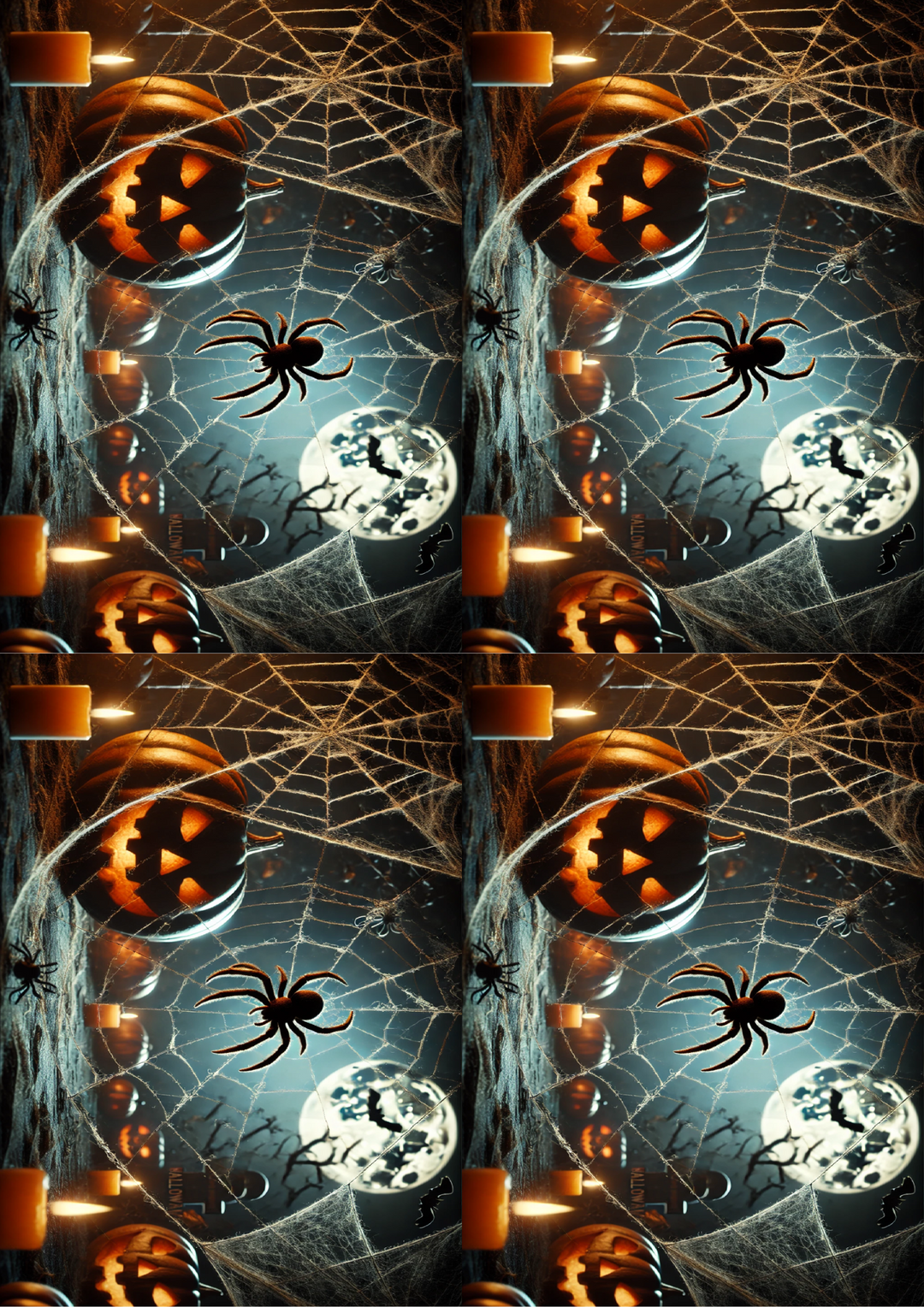 Rice Paper for Decoupage Halloween Spider Collage Cat. No. 1634