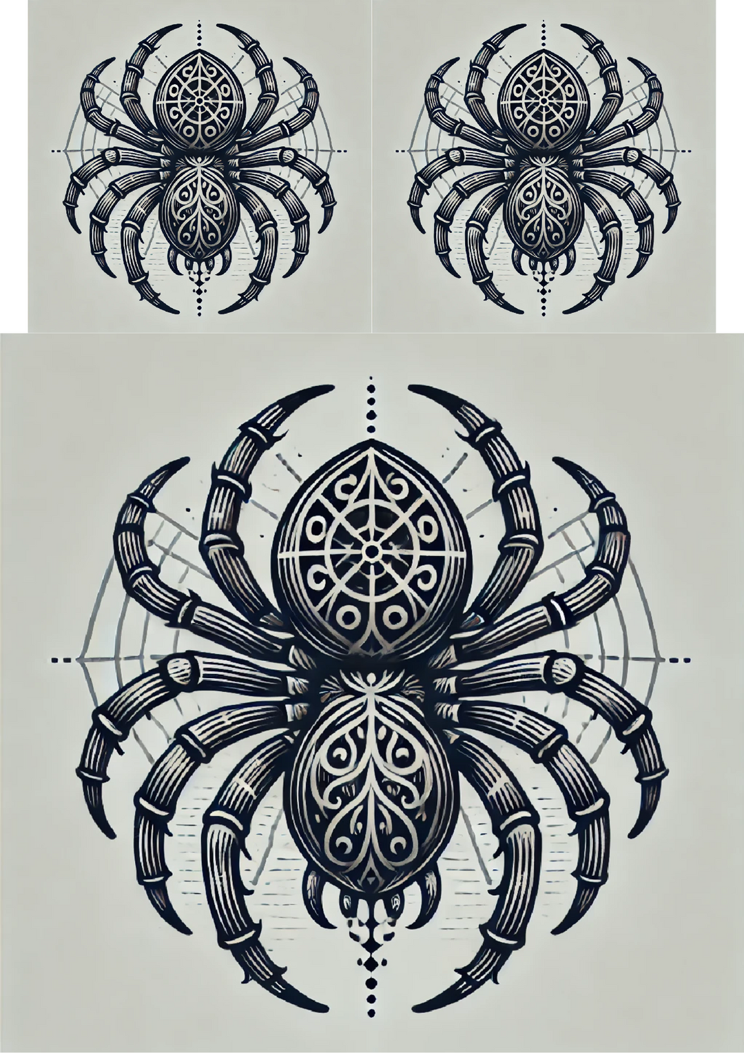 Rice Paper for Decoupage Spider In Gothic Style Collage Cat. No. 1445