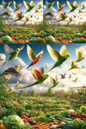 Rice Paper for Decoupage Budgies and Vegetables Cat. No. 251