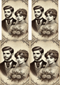 Rice Paper for Decoupage Bride And Groom In Victorian Style Collage Cat. No. 1449