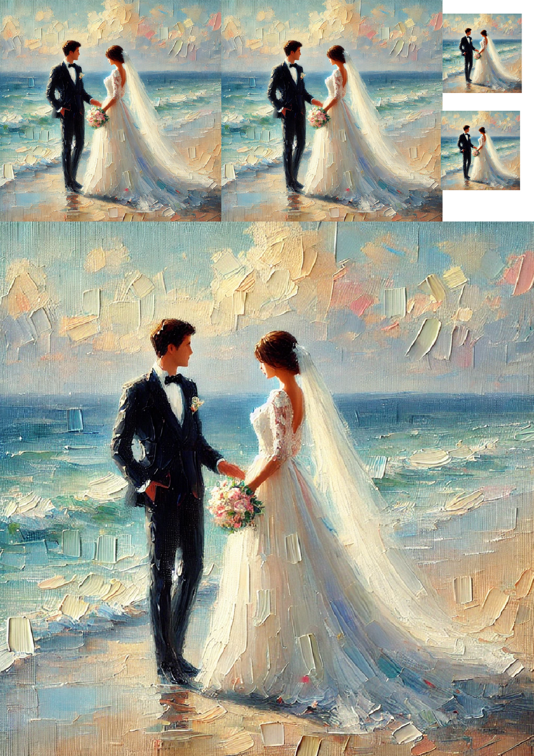 Reispapier für Decoupage-Collage „Marriage by the Sea“ Kat. Nr. 1365
