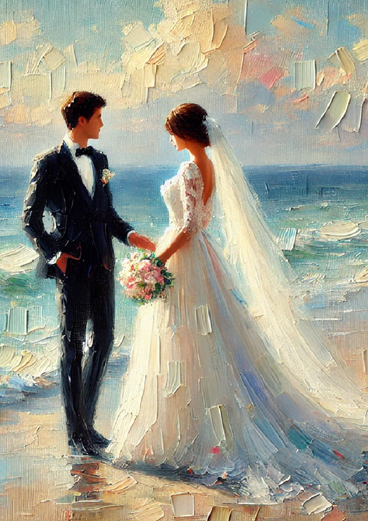 Rice Paper for Decoupage Marriage by the Sea Full Cat. No. 1366